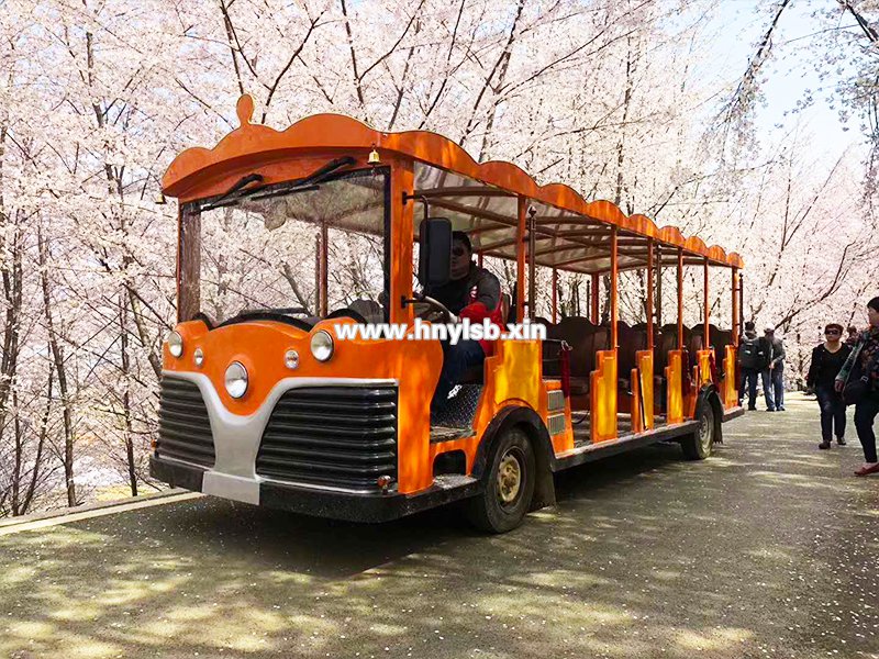 橙色旅游观光车,景区公园观光游览车,网红电动车